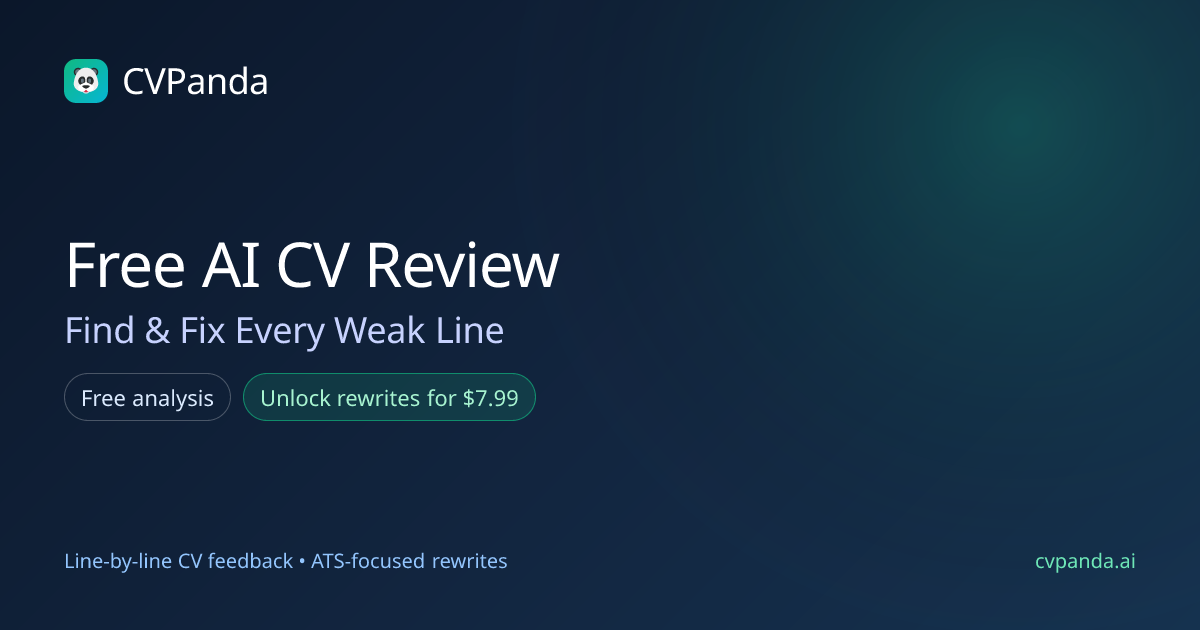 Free AI CV Review — Find & Fix Every Weak Line | CVPanda